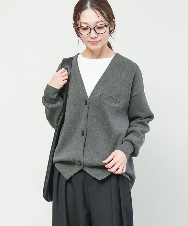 ◇[SMA-KNIT-NC-JKT]SOLAMONAT(ソラモナ) ウエハースニット ノーカラー