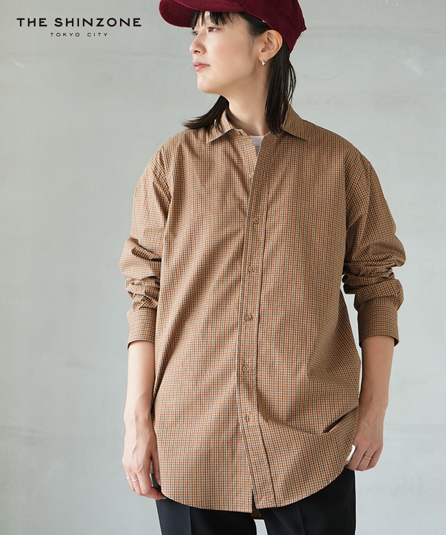 25AMSBL06]THE SHINZONE(ザ・シンゾーン)PECK CHECKED SHIRT ペック