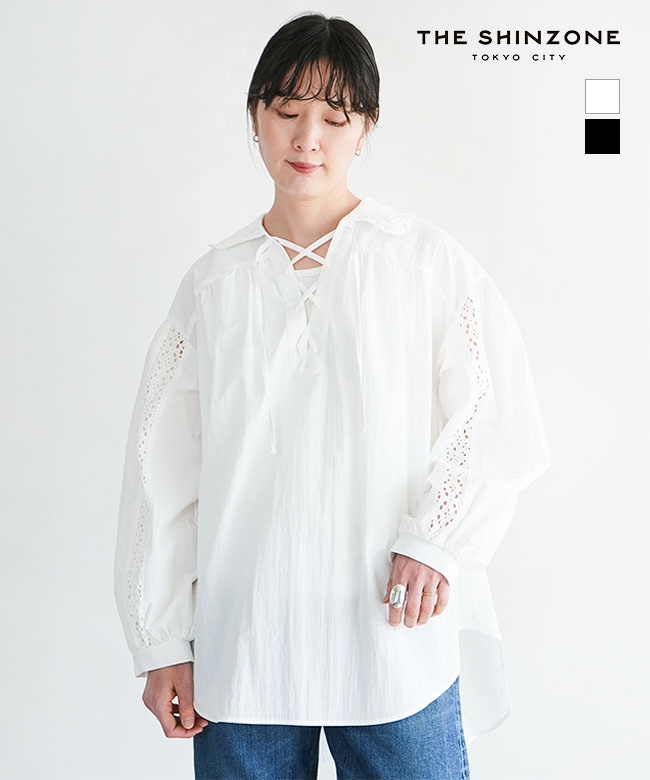 26SMSBL02]THE SHINZONE(ザ シンゾーン) LACE-UP BLOUSE レースアップ