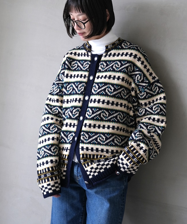 24AMSNI07]THE SHINZONE(ザ シンゾーン) FAIR ISLE KNIT CARDIGAN