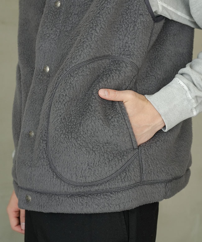 ◇[DT-A0713WNN]DANTON(ダントン) DOUBLE FACE BOA STAND COLLAR VESTT