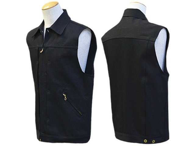 全2色【RED TAiL/レッドテイル】「Cross Denim Vest”5th”/クロスデニム