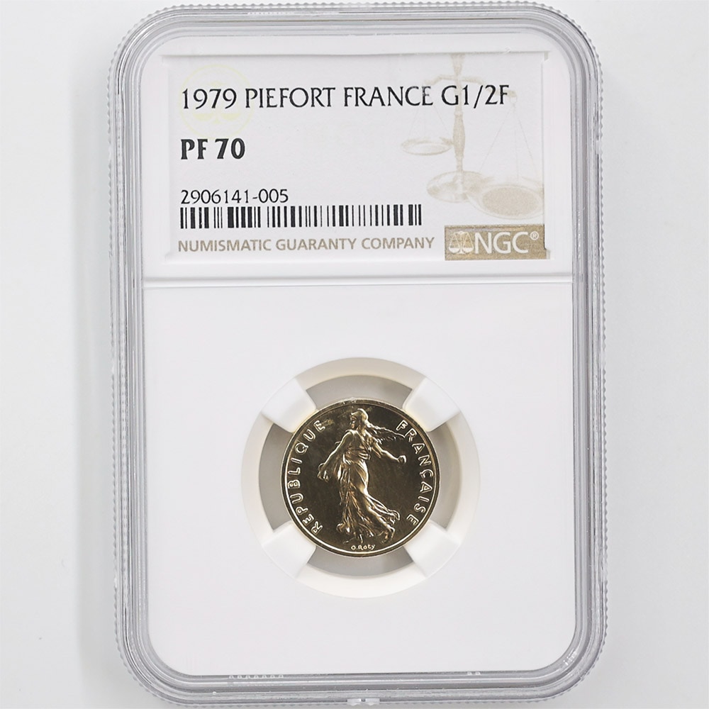1979 フランス 種を蒔く女神 1/2フラン ピエフォー 金貨 プルーフ NGC