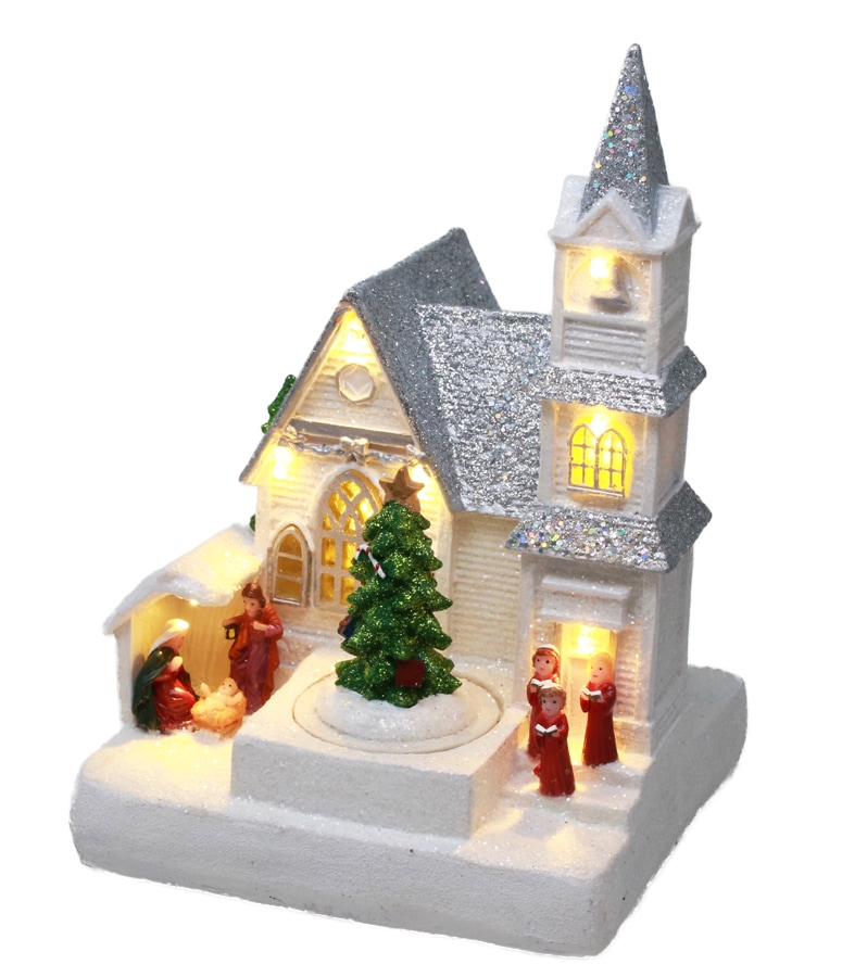 LEDクリスマスライトスタンド 雪の教会 （50650）（いのちのことば社