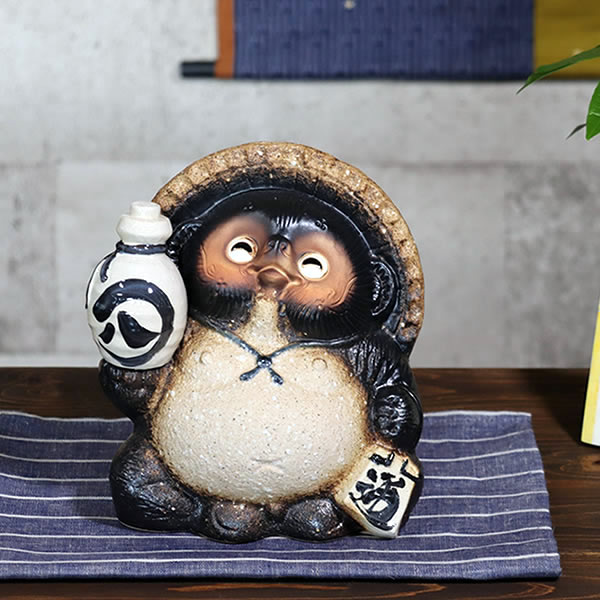 信楽焼 たぬき 信楽焼きたぬき 6号古信楽風とっくり上げ狸 陶器タヌキ