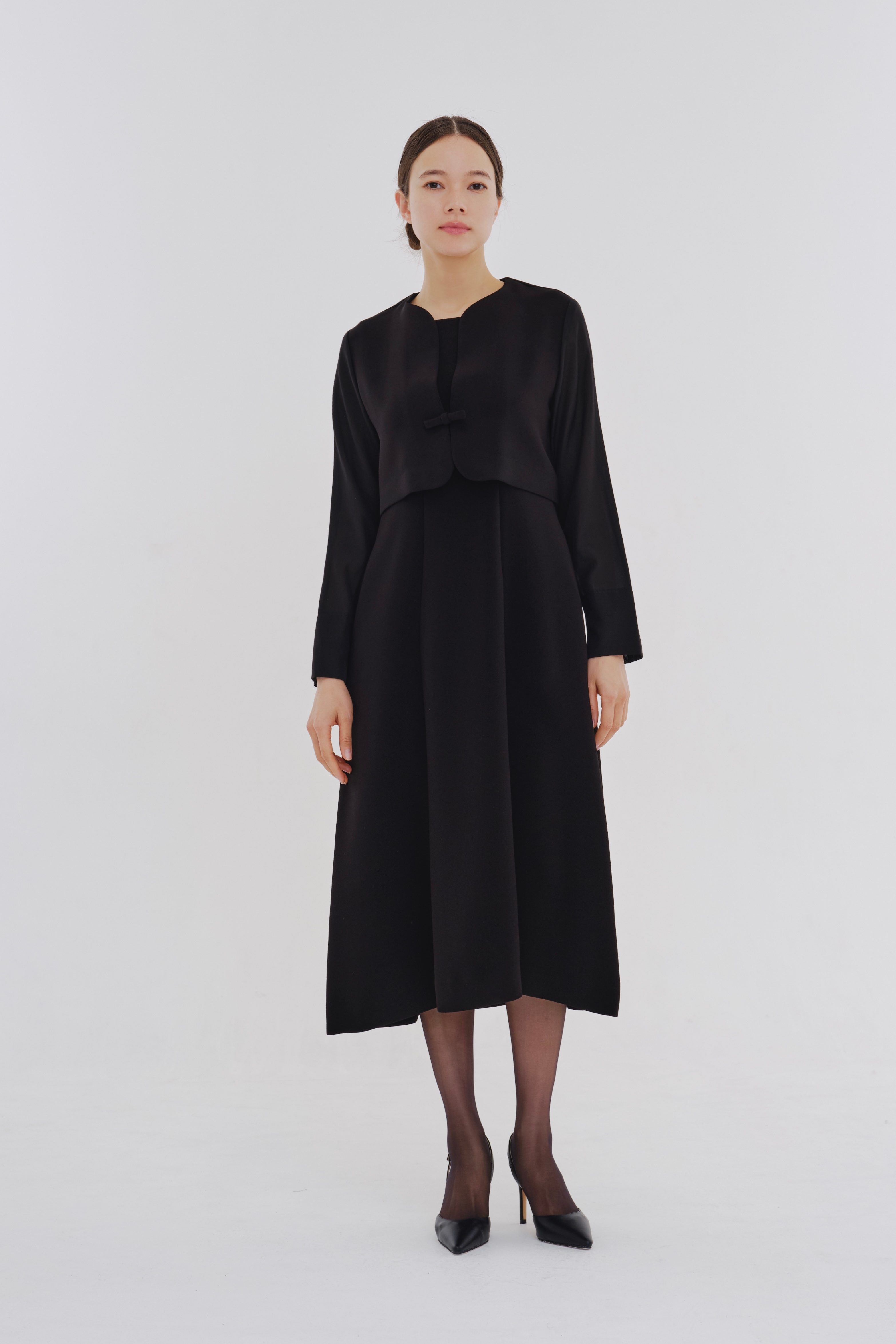 yoriヨリランダムティアードショートドレス完売ブラック黒ワンピース