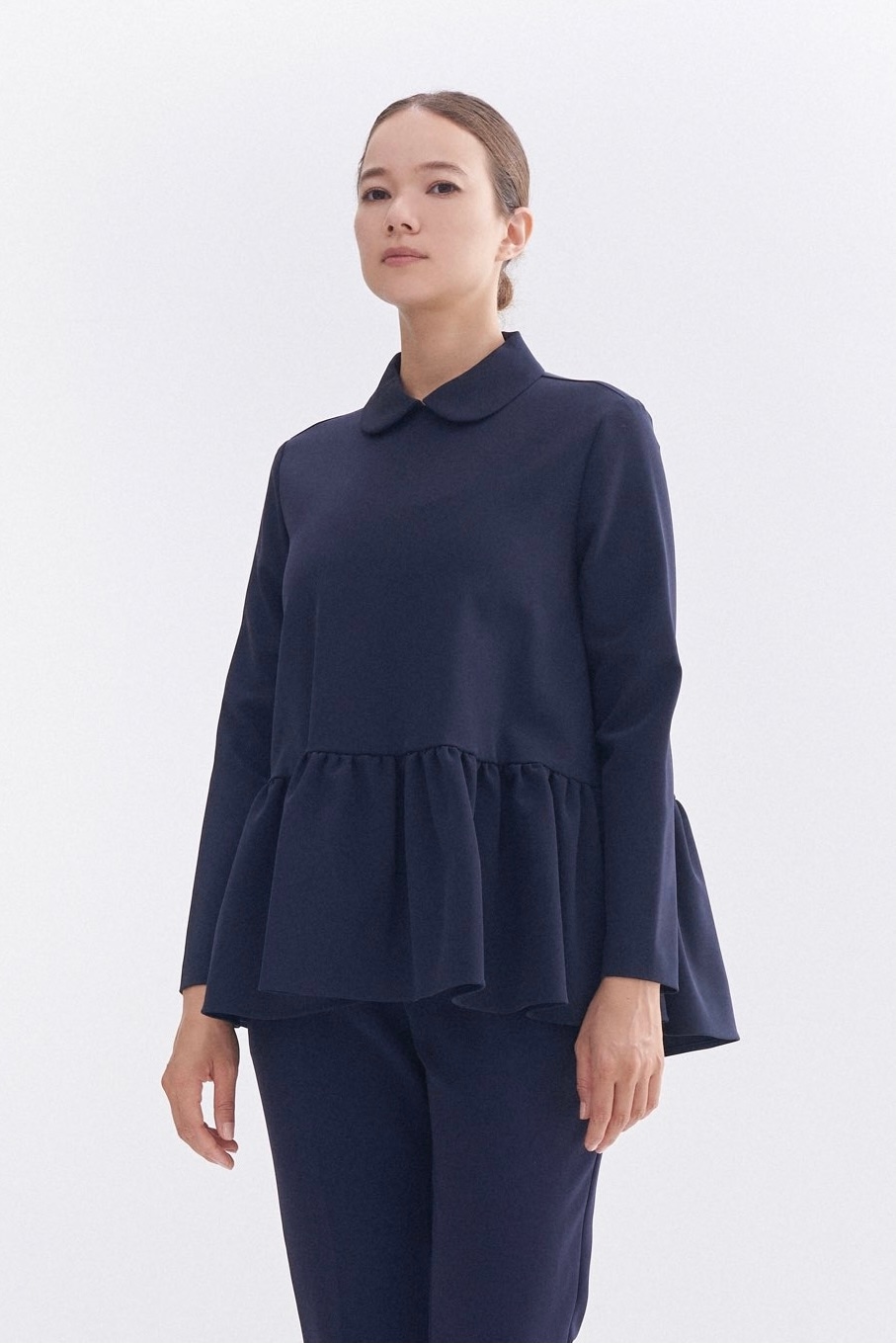 yori 36 ラウンドカラードレスブラウス yori ヨリ ラウンドカラー