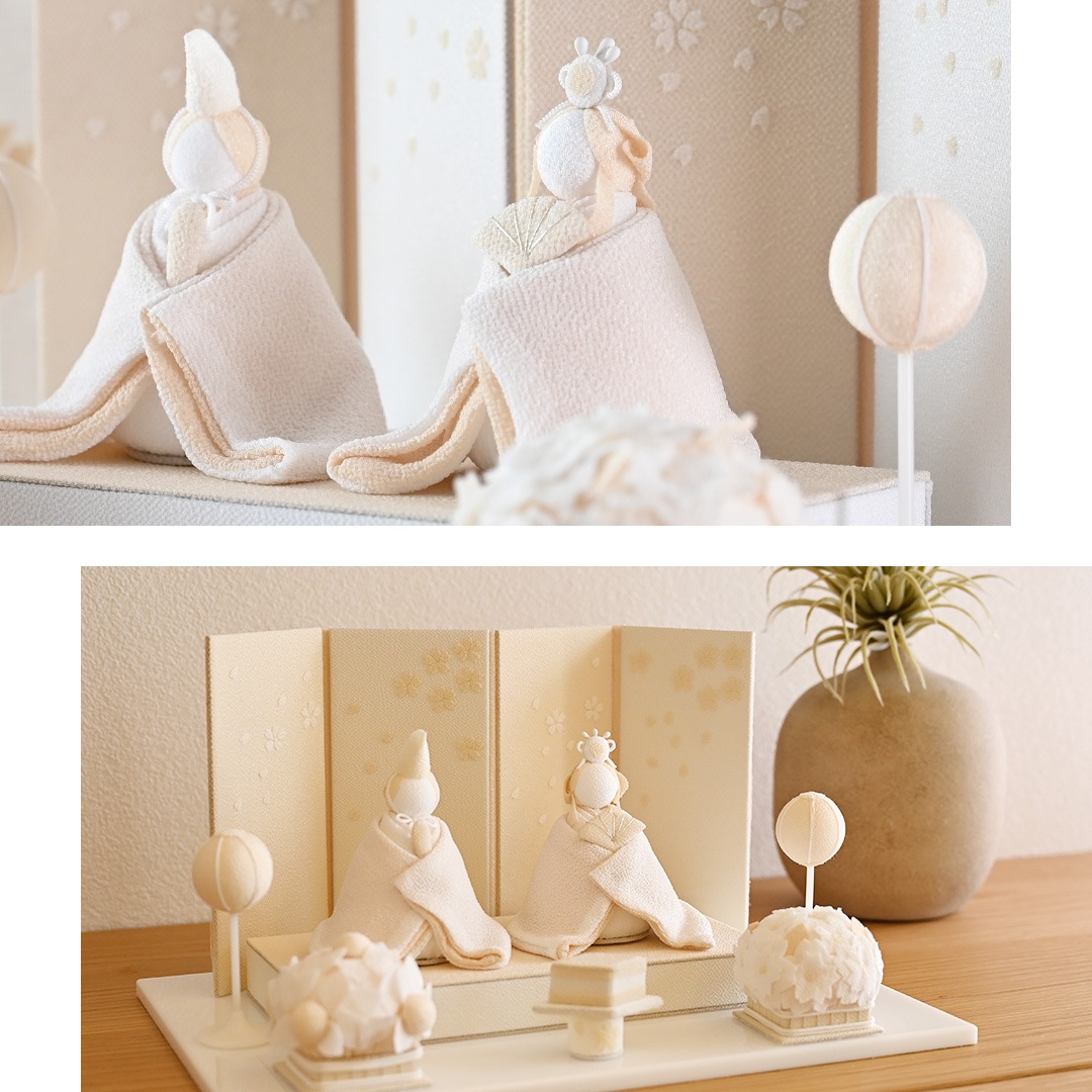 京都夢み屋【白粋-HAKI- 桜舞うお雛様】 コンパクトでおしゃれな雛人形