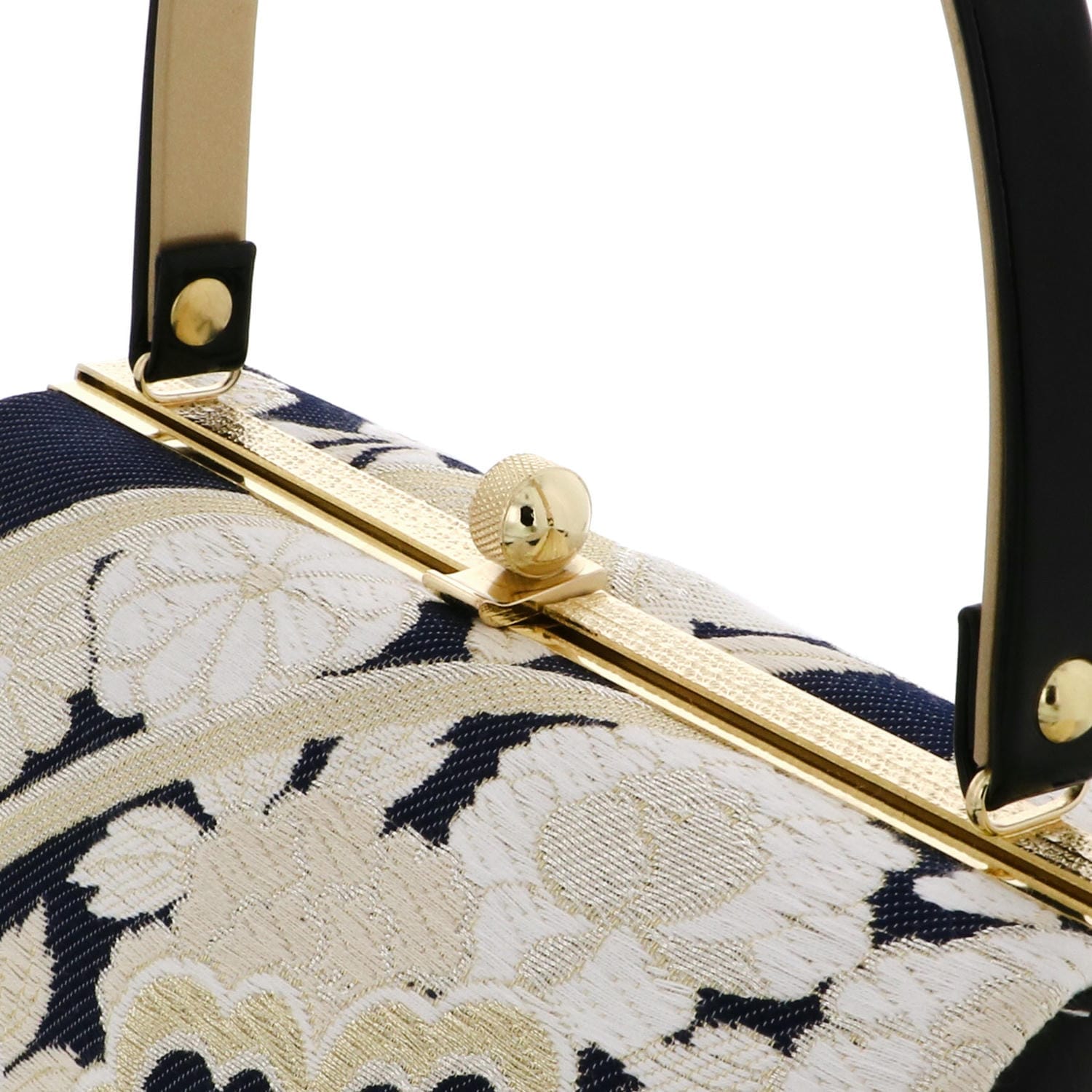 草履バッグセット「黒 紺地、華紋」Fサイズ 日本製 振袖草履バッグ