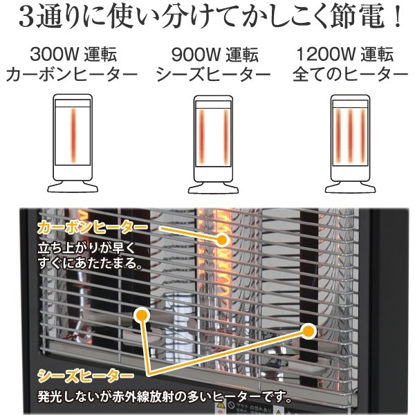 ユアサプライムス.com｜カーボンヒーター ハイブリッド 3灯管 電気