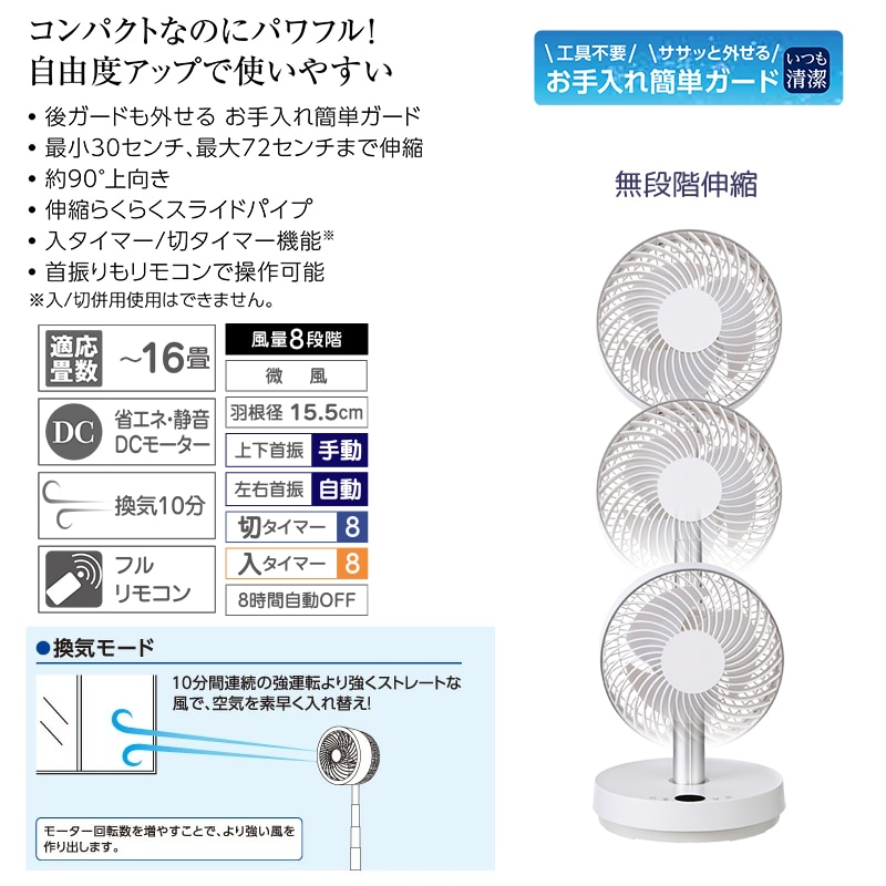 ユアサプライムス.com｜ユアサプライムス のび～る DCサーキュレーター