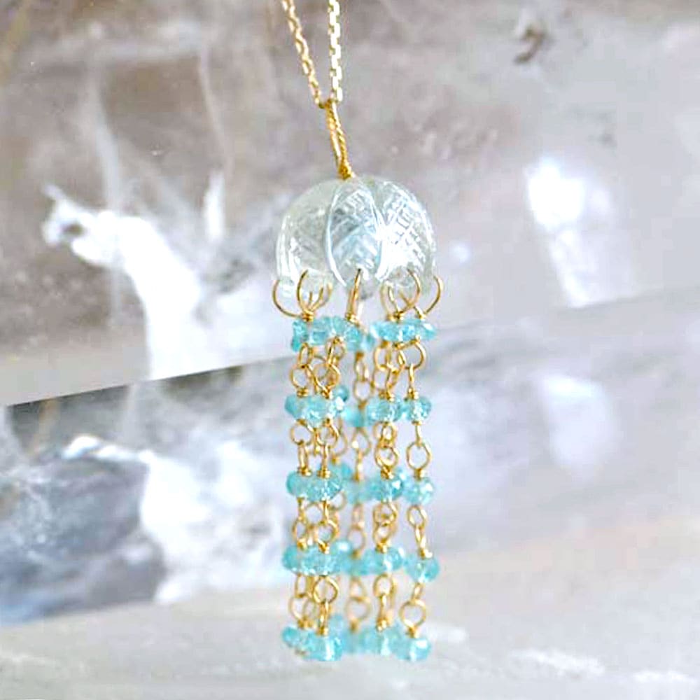 K18 アクアマリン シャンデリア チャーム | Yukiko Okura,ペンダント