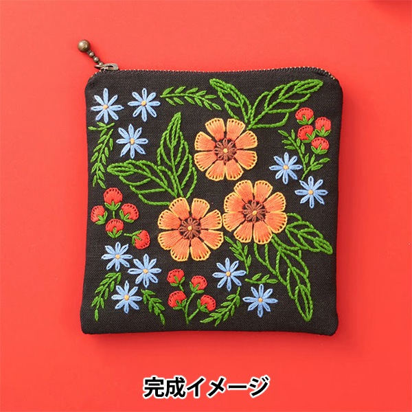 ☆じゅりりん＞❁⃘*.゜和装用バッグ ダークグレー 花柄刺繍❁⃘*.゜