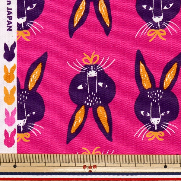 数量5から】 生地 『オックス パキットアニマル ウサギ ピンク AP52901