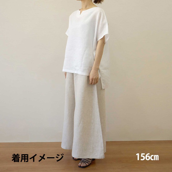 パンツ 『しっかりリネン らくちんガウチョパンツ ネイビー MA00012-51