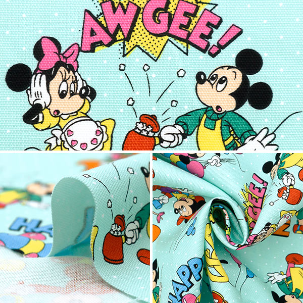 数量5から】 生地 『オックス ミッキー&フレンズ レトロピンドット柄
