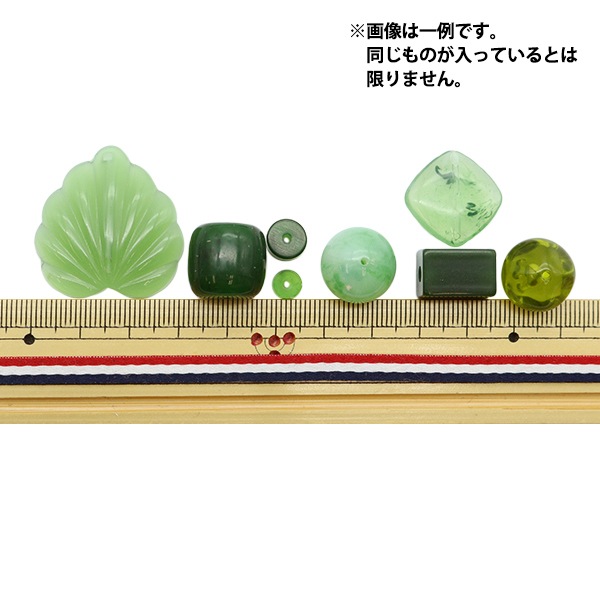 ビーズセール】 ビーズ 『キャンディーアクリルMIX グリーン 70g