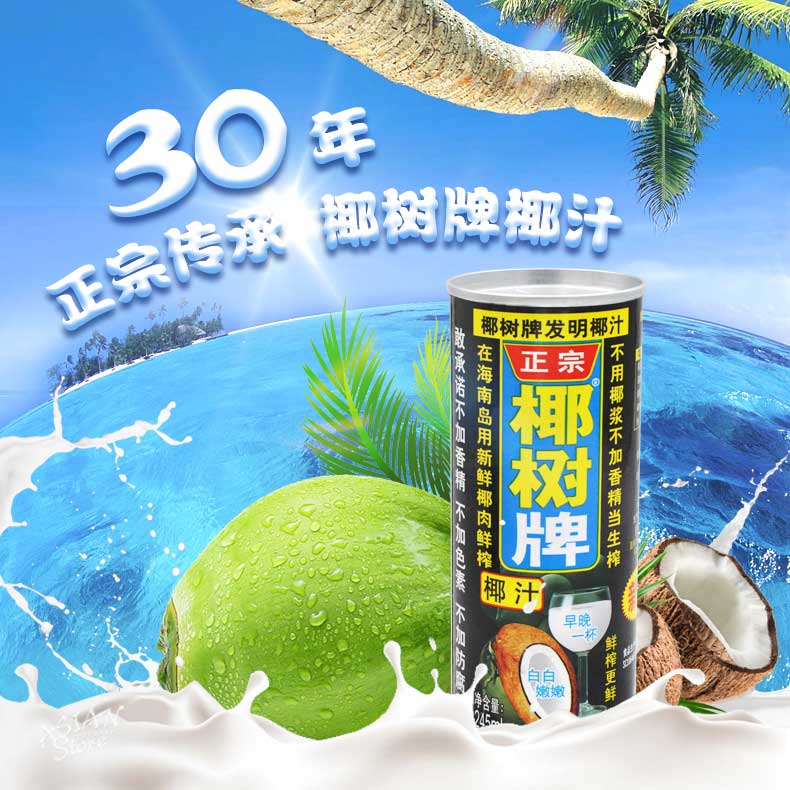 常温便】ココナッツミルクジュース／正宗椰樹牌椰汁245ml｜飲料類