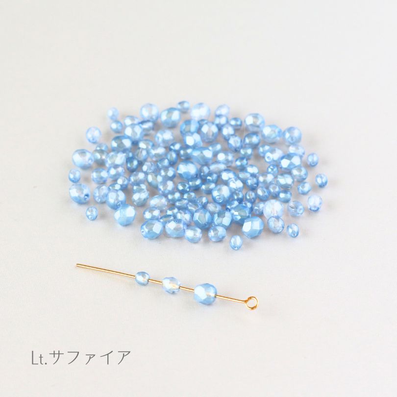 チェコガラス ファイヤーポリッシュ ビーズ 半透パール 3mm