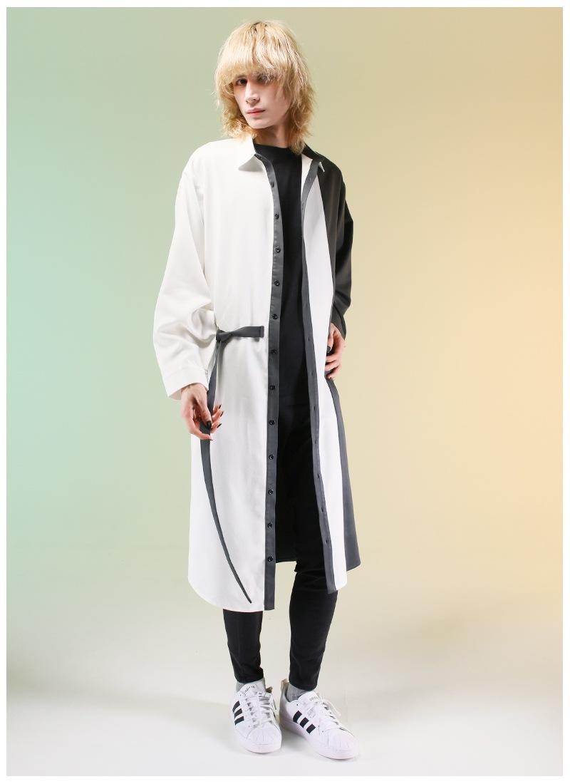 UNISEXモダンバイカラーロングシャツ ｜ Favoriteオリジナル
