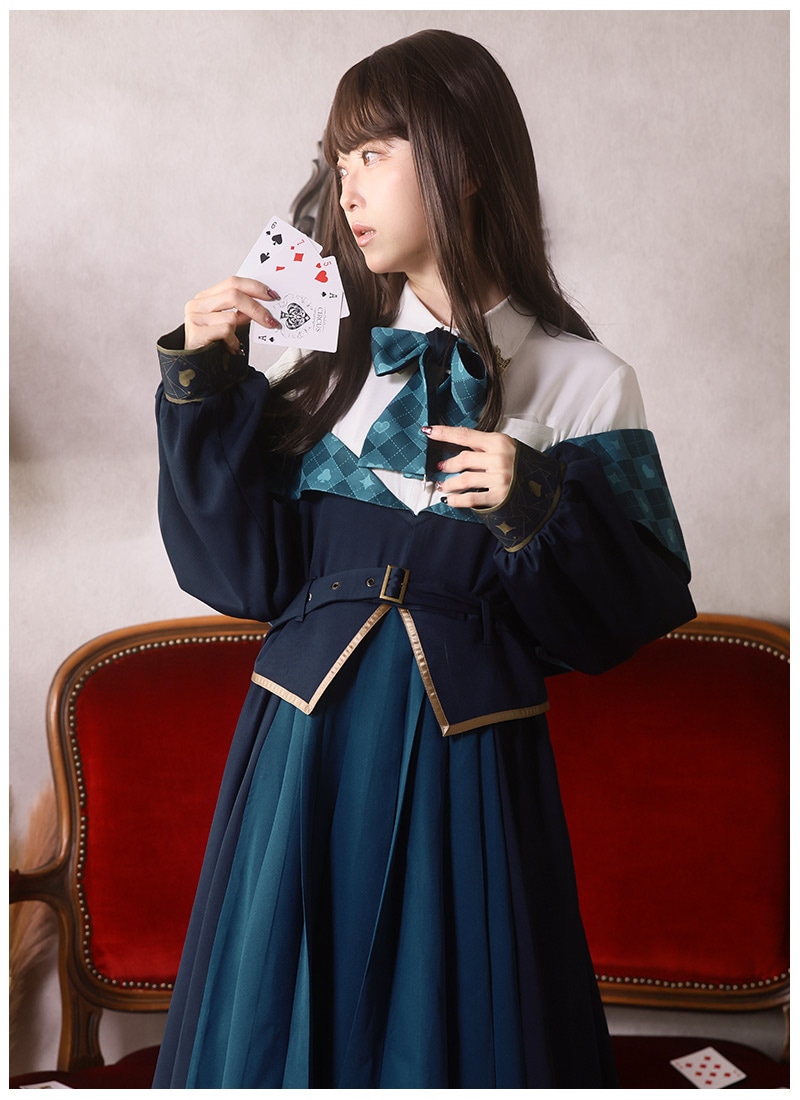 ハートの女王とアリスの重ね着風豪華ワンピース ｜ Favorite