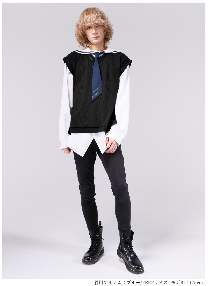 水兵セーラーシャツ＆ベストセット Favorite 2点セット ベスト ニット