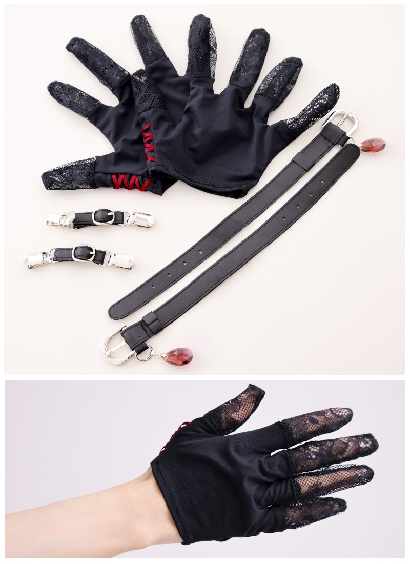 最短即日出荷】ブレスベルトと透け感レースのエレガント手袋＊Favorite