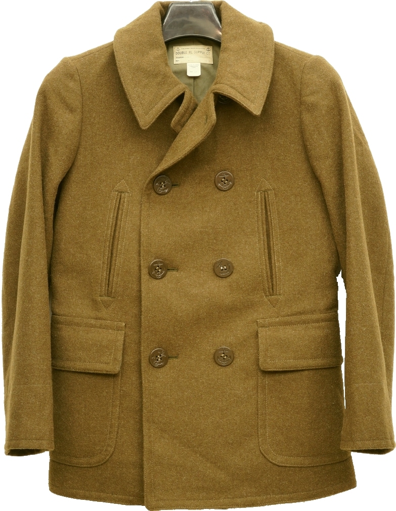 ダブルアールエル) RRL ウール LEWIS ツイル ピーコート オリーブ