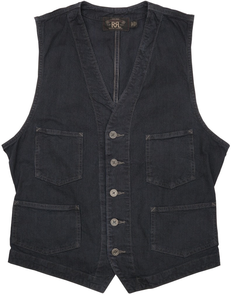 ダブルアールエル) RRL 日本製生地 Atworth インディゴ ストライプ