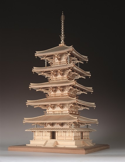 木製模型 国宝「法隆寺 五重の塔1/75」