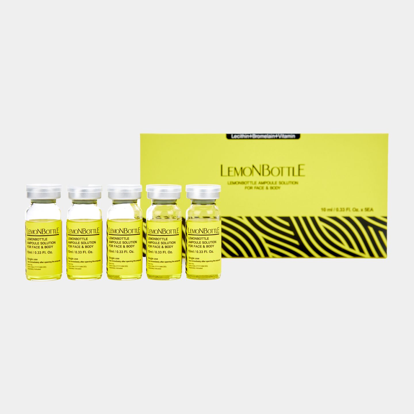 Lemon bottle レモンボトル10ml x5本ホムケア箱付き レモンボトル】<br>Lemon Bottle Ampoule Solution 1箱（10ml × 5本
