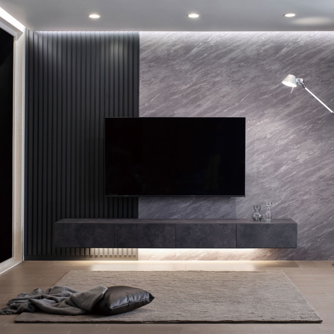 MARGIN CABINET LIVING,LED照明付きフロートテレビボード | MARGIN