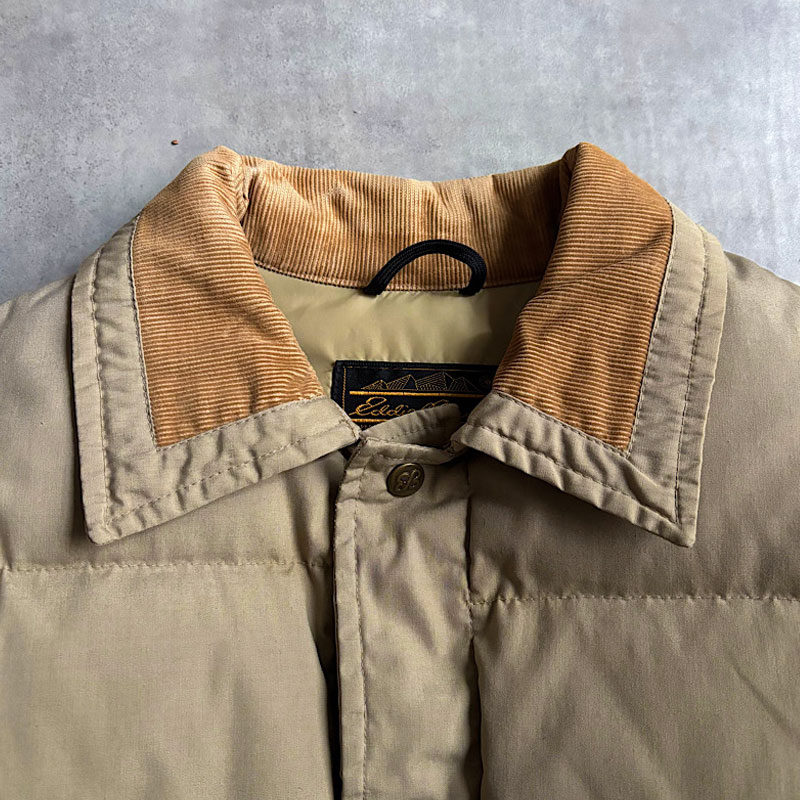 80'S EDDIE BAUER Snap Jac Down Jacket BEIGE 80年代 エディバウアー