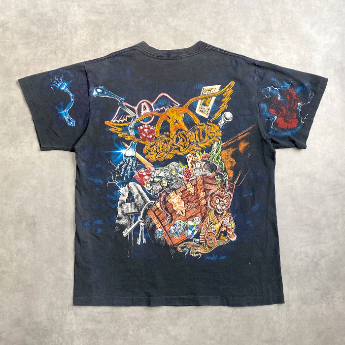 90's GIANT AEROSMITH T-Shirts Made In USA BLACK/XL 90年代 エアロ