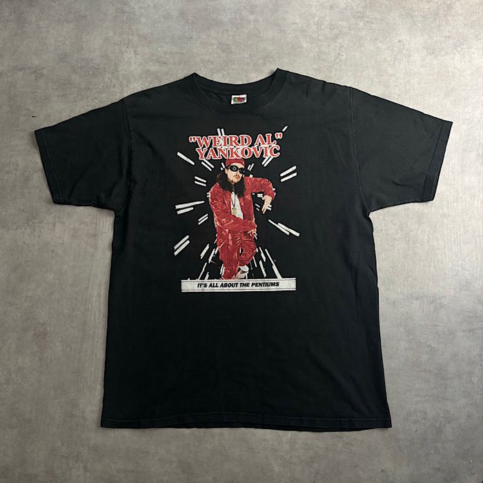 00's AL YANKOVIC Intel Parody T-SHIRT XL/BLACK 2000年代 アル