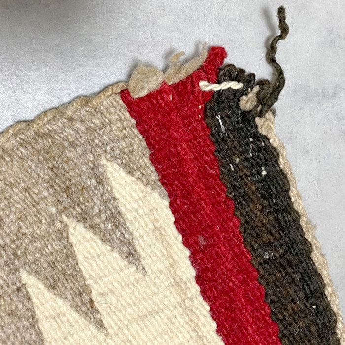 40s OLD NAVAJO HANDWOVEN TRIPLE CHEVRON DESIGH WOOL RUG 78×155