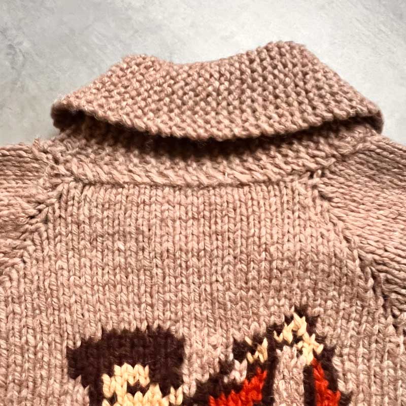 50-60'S Cowichan Golf Pattern Sweater Lightning Zipper 50-60年代