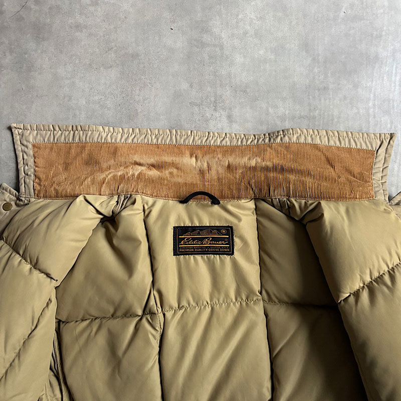 80'S EDDIE BAUER Snap Jac Down Jacket BEIGE 80年代 エディバウアー