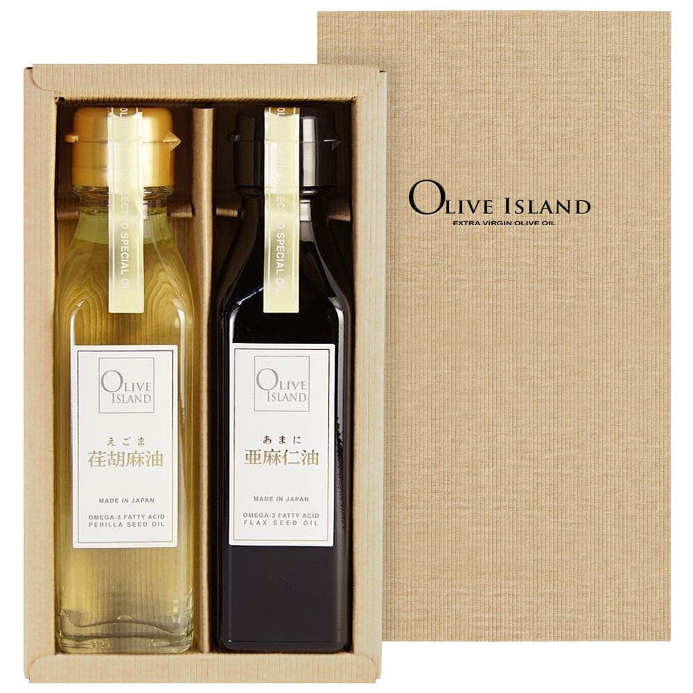BOX入り調味料ギフトセット 荏胡麻油・亜麻仁油 120ml×2【各1計2本入り