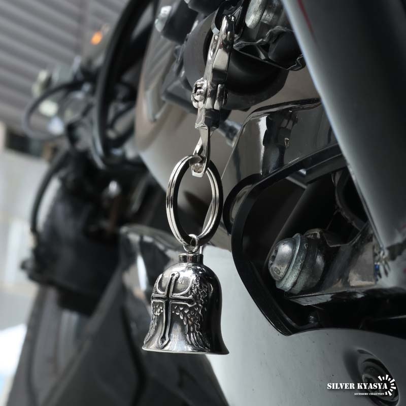 ステンレス ガーディアンベル ブラッククロス クリップ付き [z055-z011