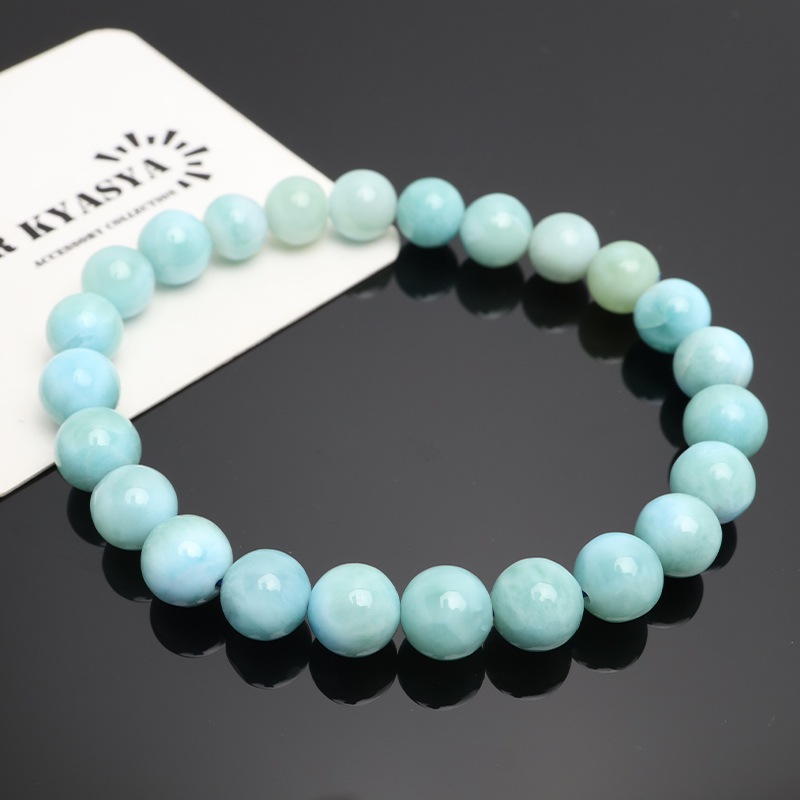 天然石ラリマー AAA 11.8mm玉のブレスレット-L1 天然ラリマー