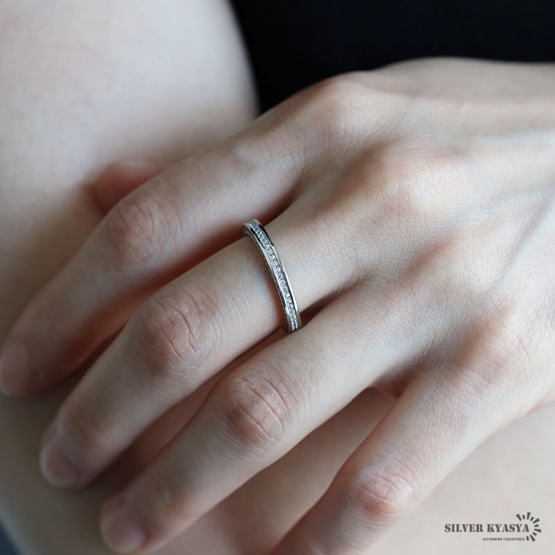 シルバー925 フルエタニティリング 3面 [cr664] | お洒落なレディース