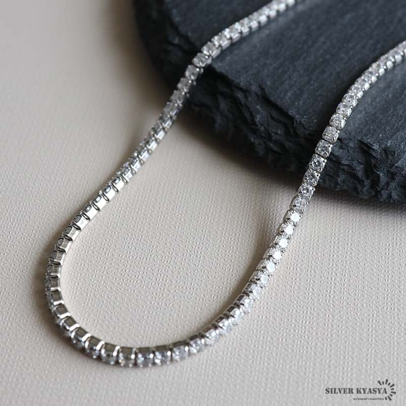 シルバー925 テニスチェーンネックレス [cn122] | お洒落なレディース