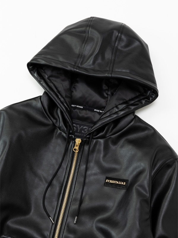 FAKE LEATHER ZIP HOODIE | TOPS,OUTER WEAR | 【公式】SY32 by SWEET