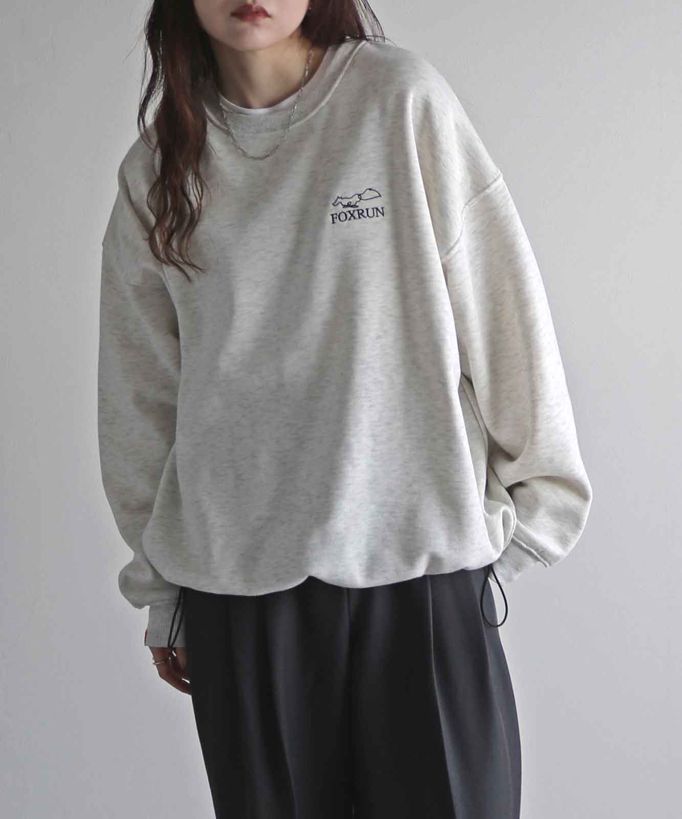 50%OFF】【FOXRUN/フォックスラン】 別注 線画キツネ刺繍ドロスト