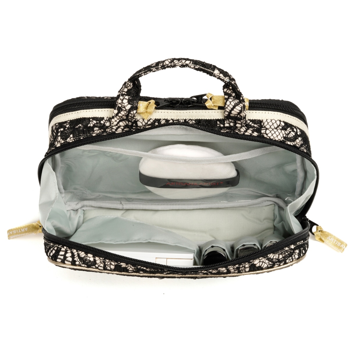 大きめサイズのスロープシェイプ・ポーチ クラシック・モノトーン 2WP