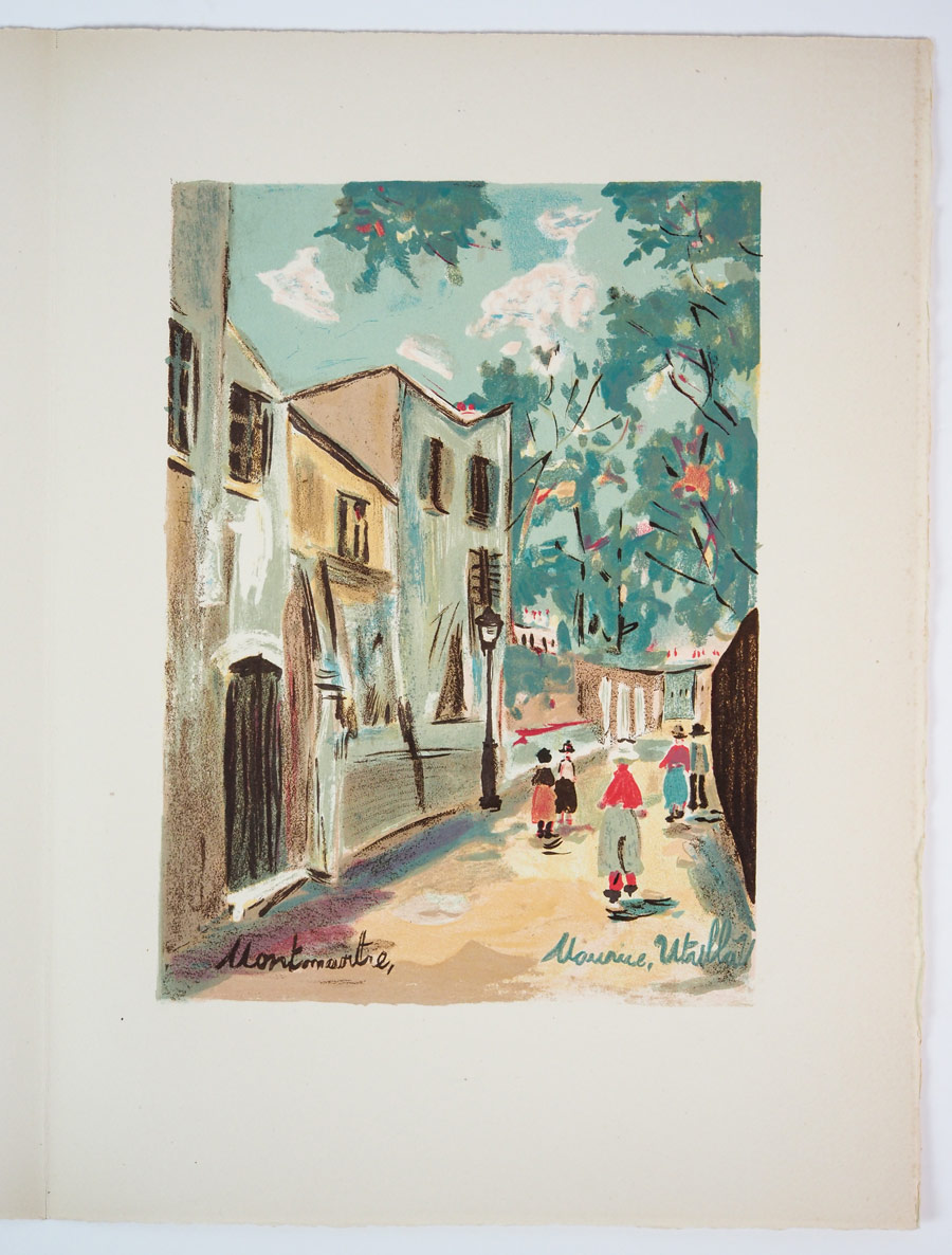 ユルバン ユシェ オリジナルリトグラフ 額装 モンマルトルからの風景