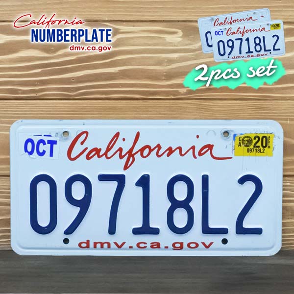 海外直輸入USED品 アメリカ USED ナンバープレート 2枚セット 09718L2