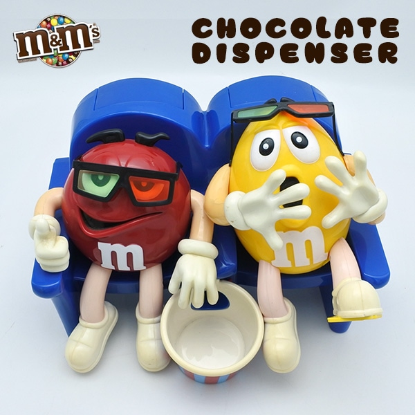 USED品 m&m's チョコレート ディスペンサー レッド イエロー
