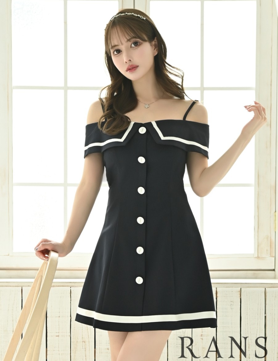 Sのみ即納][instock]【RANS】ミニ/ドレス/ワンピース/ブラック/キャミ